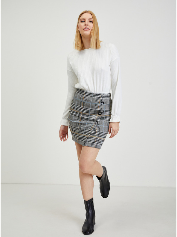Orsay Fustă de damă gri cu carouri ORSAY