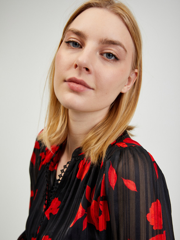 Orsay Bluză cu model floral roșu-negru de damă ORSAY