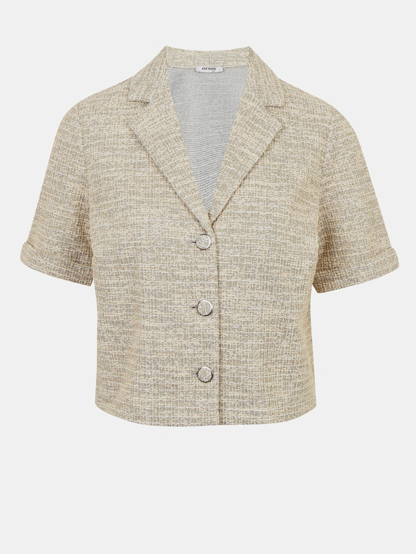 Orsay Bluză pentru femei maro deschis cu mânecă scurtă ORSAY