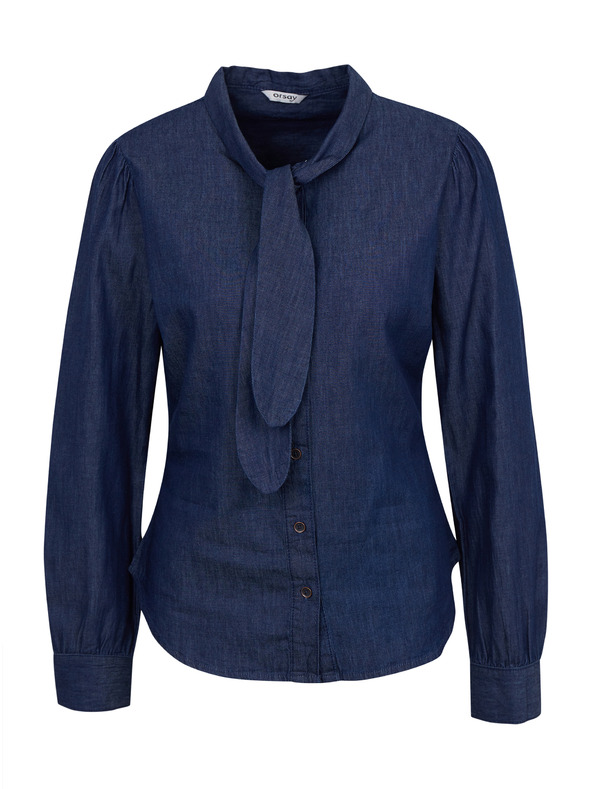 Orsay Cămașă de damă din denim albastru închis cu detaliu decorativ ORSA