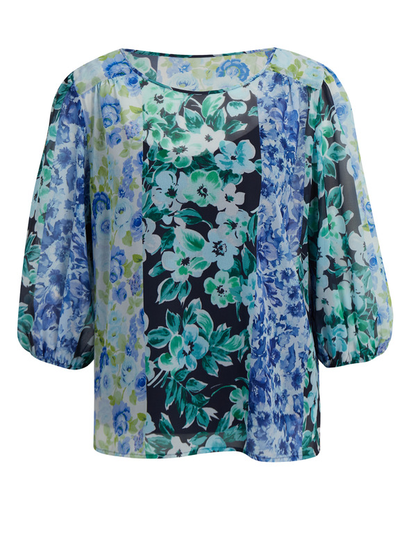 Orsay Bluză cu flori pentru femei albastru ORSAY