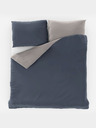 Kvalitex Lenjerie de pat franceză prelungită din satin LUXURY COLLECTION 1+2, 240x220, 70x90cm gri închis / gri deschis