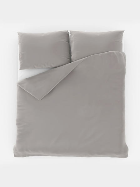 Kvalitex Lenjerie de pat franceză prelungită din satin LUXURY COLLECTION 1+2, 240x220, 70x90cm gri deschis