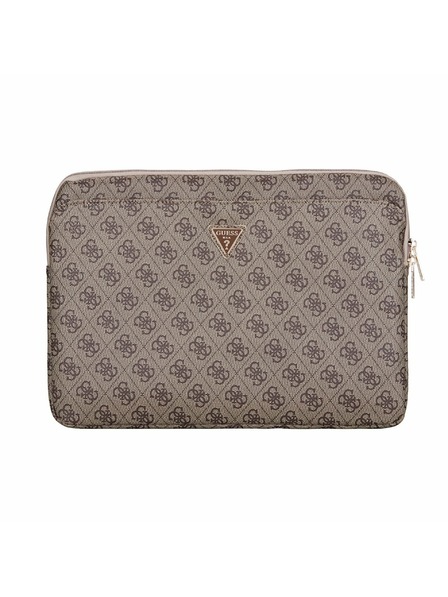 Guess Guess PU 4G Triangle Logo Husă pentru Laptop 14" Maro