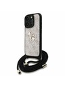 Guess Guess PU 4G Metal Logo Curea Crossbody Carcasă Spate pentru iPhone 16 Pro Max Roz