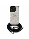 Guess Guess PU 4G Metal Logo Curea Crossbody Carcasă Spate pentru iPhone 16 Pro Max Roz