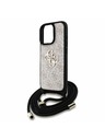 Guess Guess PU 4G Metal Logo Curea Crossbody Carcasă Spate pentru iPhone 16 Pro Max Roz