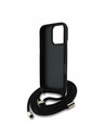Guess Guess PU 4G Metal Logo Curea Crossbody Carcasă Spate pentru iPhone 16 Pro Max Roz