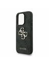 Guess Guess PU 4G Metal Logo Curea Carcasă Spate pentru iPhone 15 Pro Negru