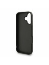 Guess Guess PU 4G Metal Logo Curea Carcasă Spate pentru iPhone 16 Negru