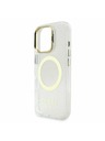 Guess Guess IML Gold Outline Stand Ramă Cameră MagSafe Carcasă Spate pentru iPhone 16 Pro Transparent