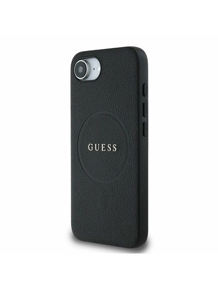 Guess Guess PU Texturat Siglă Clasică MagSafe Carcasă Spate pentru iPhone 16e Negru