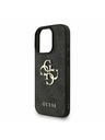 Guess Guess PU 4G Metal Logo Curea Carcasă Spate pentru iPhone 16 Pro Max Negru