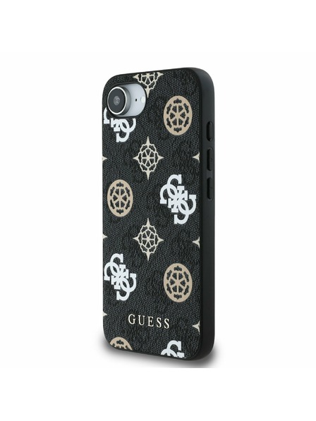 Guess Guess PU 4G Bujor MagSafe Carcasă Spate pentru iPhone 16e Negru