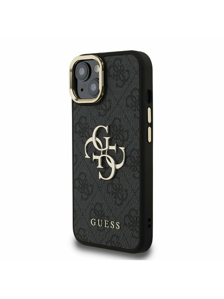 Guess Guess PU 4G Metal Logo Stand Carcasă Cameră Spate pentru iPhone 13 Negru