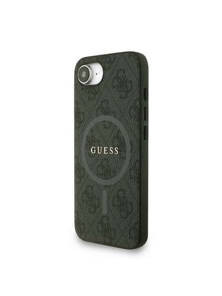 Guess Guess PU Piele 4G Inel Colorat Curea MagSafe Carcasă Spate pentru iPhone 16e Negru
