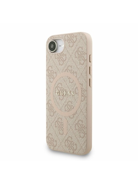 Guess Guess PU Piele 4G Inel Colorat Curea MagSafe Carcasă Spate pentru iPhone 16e Roz