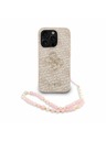 Guess Guess PU 4G Metal Logo Curea Carcasă Spate pentru iPhone 15 Pro Max Roz