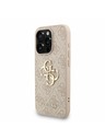 Guess Guess PU 4G Metal Logo Curea Carcasă Spate pentru iPhone 15 Pro Max Roz