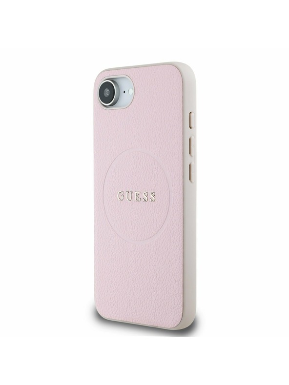 Guess Guess PU Grained Classic Logo MagSafe Carcasă Spate pentru iPhone 16e Roz