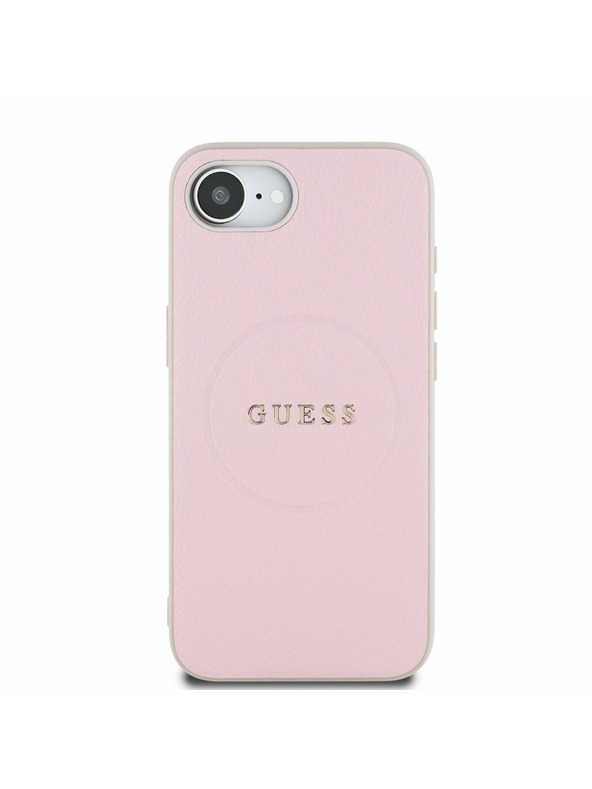 Guess Guess PU Grained Classic Logo MagSafe Carcasă Spate pentru iPhone 16e Roz