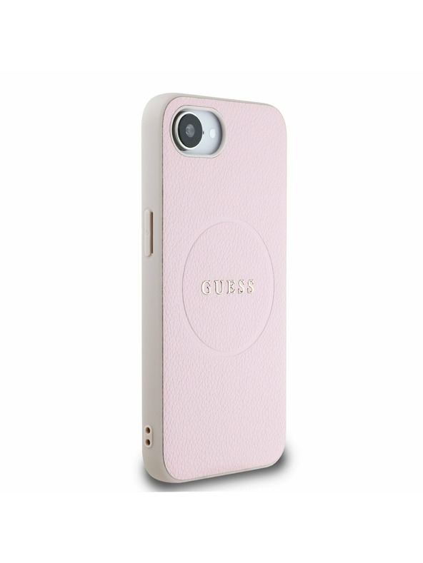 Guess Guess PU Grained Classic Logo MagSafe Carcasă Spate pentru iPhone 16e Roz