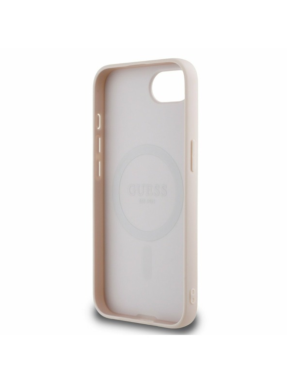 Guess Guess PU Grained Classic Logo MagSafe Carcasă Spate pentru iPhone 16e Roz