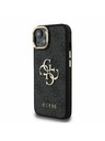 Guess Guess PU 4G Metal Logo Stand Carcasă Cameră pentru iPhone 15 Negru
