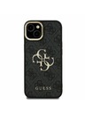 Guess Guess PU 4G Metal Logo Stand Carcasă Cameră pentru iPhone 15 Negru