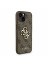 Guess Guess PU 4G Metal Logo Curea Carcasă Spate pentru iPhone 15 Maro