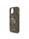 Guess Guess PU 4G Metal Logo Curea Carcasă Spate pentru iPhone 15 Maro