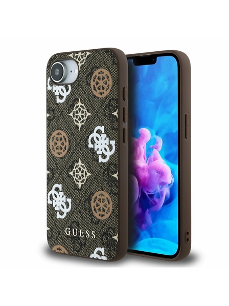Guess Guess PU 4G Bujor MagSafe Carcasă Spate pentru iPhone 16e Maro