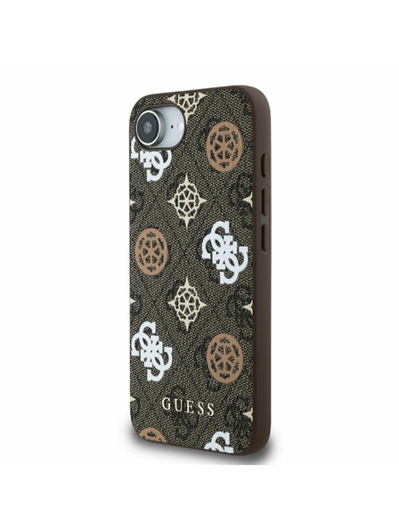 Guess Guess PU 4G Bujor MagSafe Carcasă Spate pentru iPhone 16e Maro