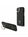 Guess Guess PU 4G Strass Triunghi Logo Stand Carcasă Cameră MagSafe pentru iPhone 13 Negru