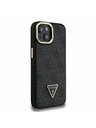 Guess Guess PU 4G Strass Triunghi Logo Stand Carcasă Cameră MagSafe pentru iPhone 13 Negru