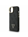 Guess Guess PU 4G Strass Triunghi Logo Stand Carcasă Cameră MagSafe pentru iPhone 13 Negru