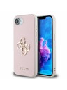 Guess Guess PU Grained 4G Metal Logo Carcasă Spate pentru iPhone 16e Roz