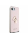 Guess Guess PU Grained 4G Metal Logo Carcasă Spate pentru iPhone 16e Roz