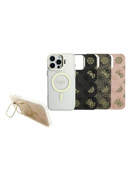Guess Guess PC/TPU Electroplacat Suport Ramă Cameră MagSafe Carcasă Spate cu Fundal Interschimbabil pentru iPhone 16 Pro Max