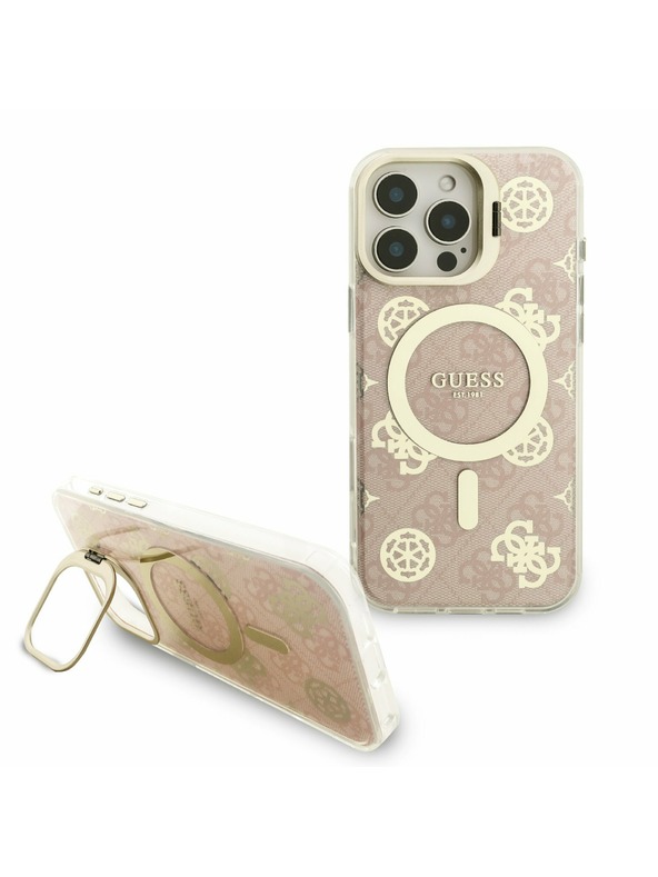Guess Guess PC/TPU Electroplacat Suport Ramă Cameră MagSafe Carcasă Spate cu Fundal Interschimbabil pentru iPhone 16 Pro Max