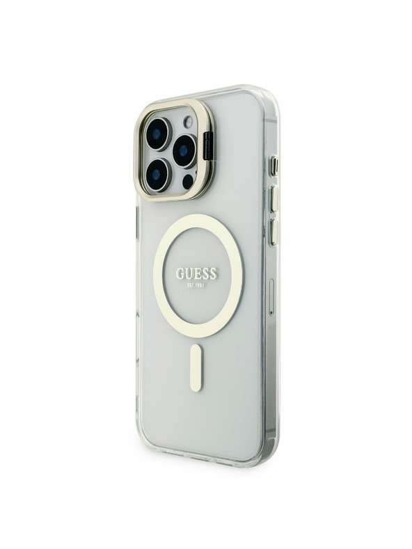 Guess Guess PC/TPU Electroplacat Suport Ramă Cameră MagSafe Carcasă Spate cu Fundal Interschimbabil pentru iPhone 16 Pro Max