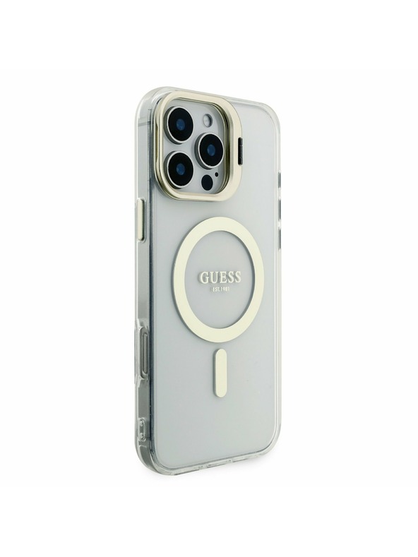 Guess Guess PC/TPU Electroplacat Suport Ramă Cameră MagSafe Carcasă Spate cu Fundal Interschimbabil pentru iPhone 16 Pro Max