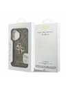 Guess Guess PU 4G Metal Logo Suport Ramă Cameră Carcasă Spate pentru iPhone 16 Maro