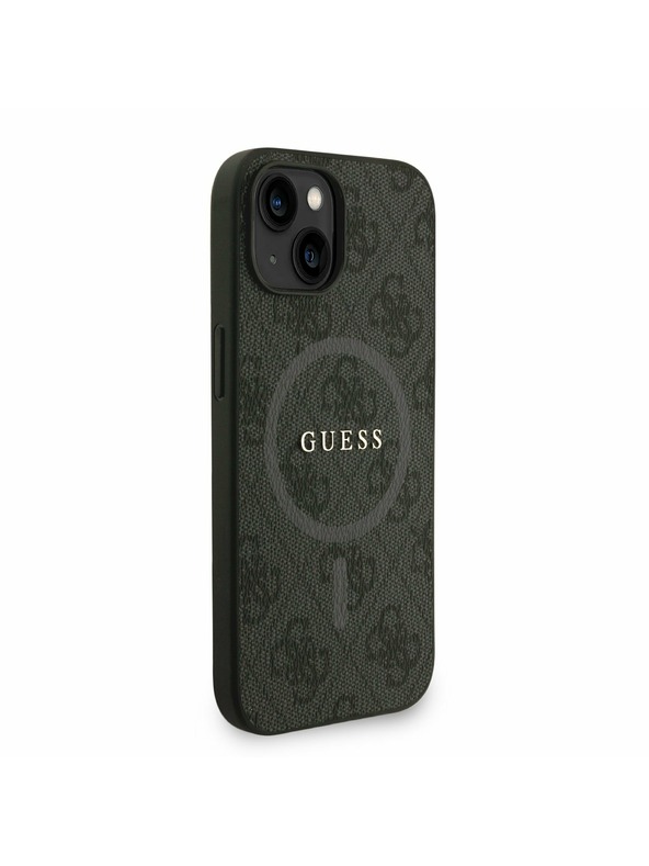 Guess Guess PU Piele 4G Inel Colorat Curea MagSafe Carcasă Spate pentru iPhone 14 Negru