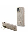 Guess Guess PU 4G Strass Triangle Logo Suport Ramă Cameră MagSafe Carcasă Spate pentru iPhone 14 Roz