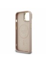Guess Guess PU 4G Strass Triangle Logo Suport Ramă Cameră MagSafe Carcasă Spate pentru iPhone 14 Roz