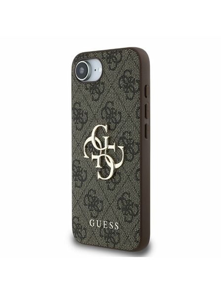 Guess Guess PU 4G Metal Logo Carcasă Spate pentru iPhone 16e Maro