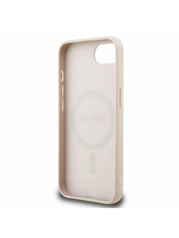 Guess Guess PU 4G Small Metal Logo MagSafe Carcasă Spate pentru iPhone 16e Roz