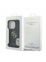 Guess Guess PU 4G Metal Logo Suport Ramă Cameră Carcasă Spate pentru iPhone 15 Pro Max Negru