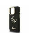Guess Guess PU Grained 4G Logo Suport Ramă Cameră Carcasă Spate pentru iPhone 16 Pro Max Negru
